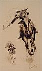 Frederic Remington Wall Art - Whipping in a Straggler